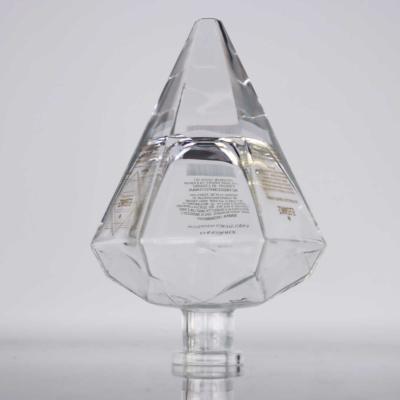 China Decal Polished Diamond Shaped Decanter 1000ML 700ml 21.5mm Crystal White for sale