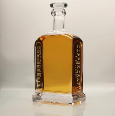 China Copper Craft Whiskey Bourbon Glass Bottle Widow Frosting Extra White for sale