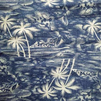China Beach Pants Liberty Print Fabric 160gsm Washable Hawaiian Style Coconut Palm Pattern for sale