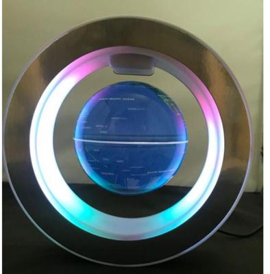 China Novelty Round LED World Map Floating Globe Magnetic Levitation Light Antigravity  4inch lamp for sale