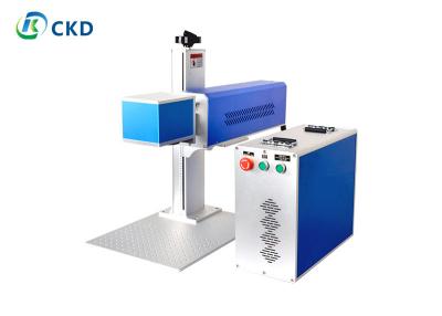 China Blauwe CO2-lasermarker 5000mm/s Draagbare lasermarkeringsmachine 20W met aanpasbare werktafel Te koop