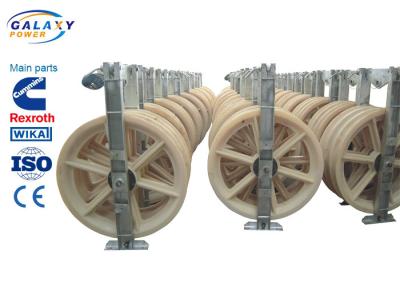 China Nylon Wheel Wire Pulling Blocks , 3 Sheave Galvanized Steel Wire Pulling Pulley for sale
