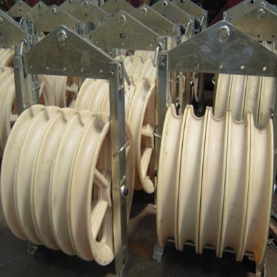 China Cinco maestro de nylon Stringing Pulley Block do pacote das rodas 508x75mm à venda