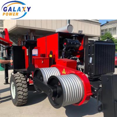 China 9 Ton Pulling Stringing Equipment OPGW Cable Hydraulic Winch Power Line Tensioner for sale