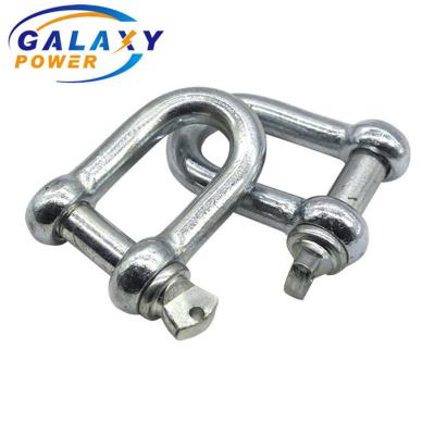China High Strength Heavy Duty Shackles , Safety Bolt 1T-30T Rated Load Lifting D Shackles for sale