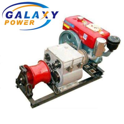 China 800kg-5.40ton Aluminum Alloy Hoist Winch Transmission Line Tool with Wire Rope and Handle for sale