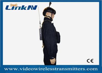 China Military Police Tactical Manpack Video Transmitter COFDM HDMI & CVBS Two-way Intercom AES256 Battery Powered for sale