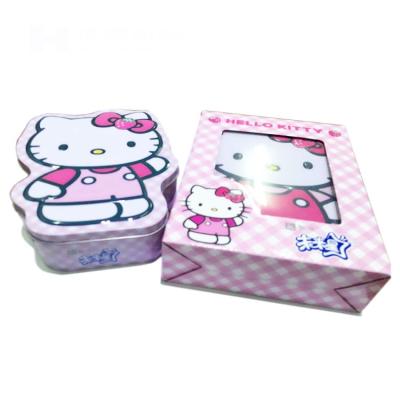 China Vintage Embossed Hello Kitty Butter Biscuit Tin Container With Lid Bulk for sale