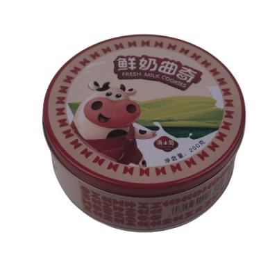 China Round Large Cookie Tin Jar Food Tin Container 155*60mm For Gift And Holiday for sale