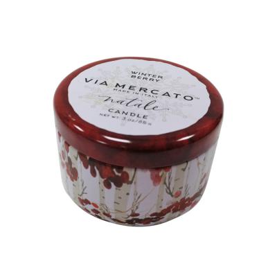 China 3oz Decorative Candle Wax Tin Can With Double Plug Lid for sale