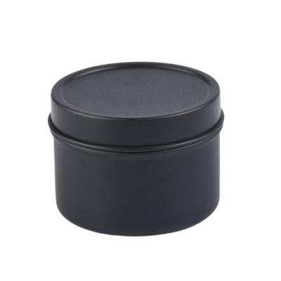 China 2oz Black Travel Candle Tin Can Container With Cover 50*38mm for sale