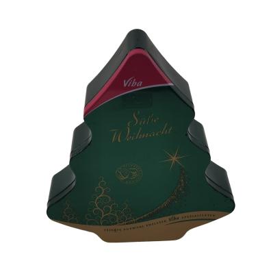 China Vintage Tree Shaped Bulk Christmas Tins Empty Tin Container Packaging OEM ODM for sale