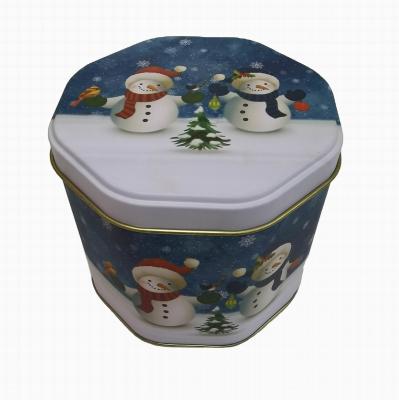 Chine L'octogone a adapté l'épaisseur aux besoins du client en vrac de Tin Container 0.23mm de sucrerie de bidons de Noël à vendre