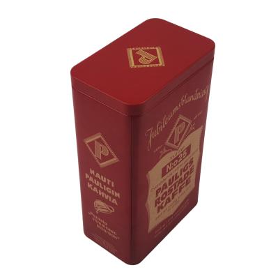 China Bespoke Rectangular Empty Tin Coffee Box With Inner Lid Coffee Tin Cans for sale