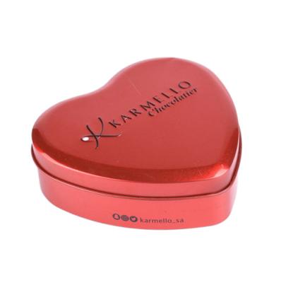 China Heart Shape Candy Tin Container Offset printing metal candy tins With Lid for sale