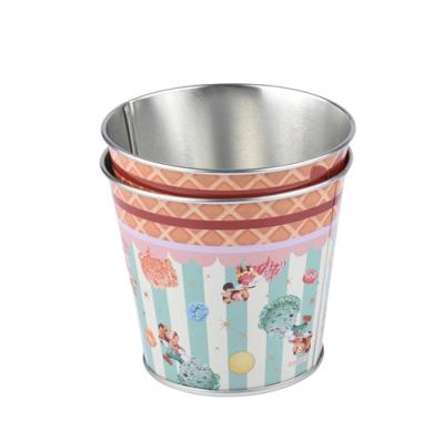 China Stackable Food Storage Tins 95*70mm Popcorn Tin Bucket Food Grade for sale