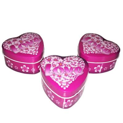 China Decorative Heart Shaped Tin Gift Box Holiday Promotion Gift Metal Tin Packaging for sale