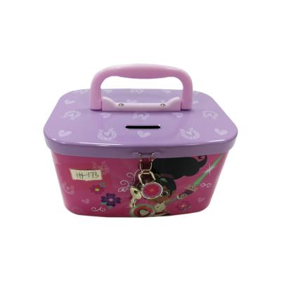 China OEM ODM lunch tin boxes tin Money Bank With Coin Slot And Lock for sale