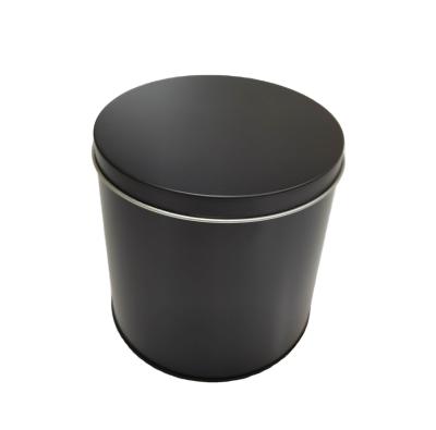 China Matt Black Round Tin Containers For 1kg Hookah Shisha Flavors Tobacco Packing for sale