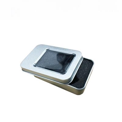 China Klein Zilveren Rechthoekig Tin Box Can With Window-Deksel voor Elektrisch Materiaal Te koop