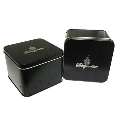 China Empty Square Watch Tin Box With Embossing Logo Lid ISO SMETA for sale