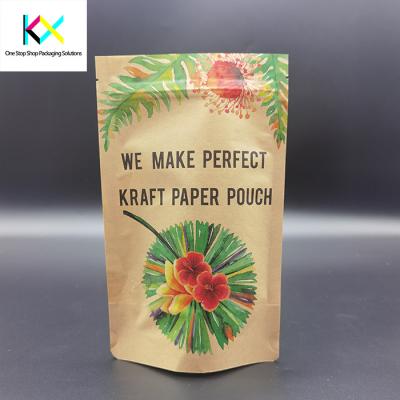 China Customization Compostable Coffee Pouches CTP Printing Biodegradable Zip Lock Pouches for sale