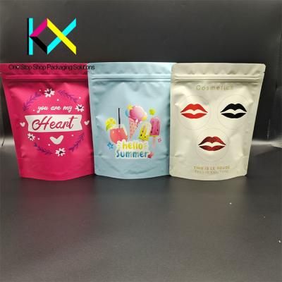 China Digital Printed Soft Touch Aluminum Foil Packaging Bags Spot UV Printed Resealable Pouches for sale