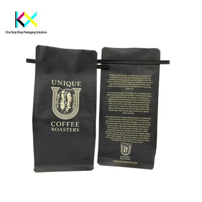 China Black Rotogravure Printed Pouches For Coffee With Tin Tie Light Resist for sale