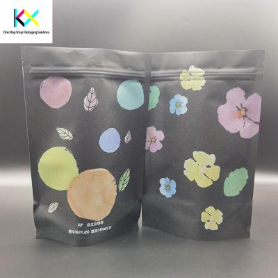 China Compostable Kraft Paper Packaging Bags CMYK Color Kraft Paper Food Bags for sale