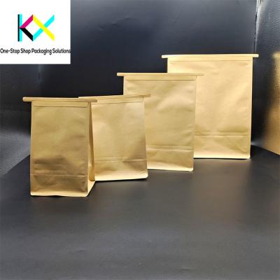China OEM 150um Kraft Paper Packaging Bags Zip Lock Biodegradable Paper Pouch for sale