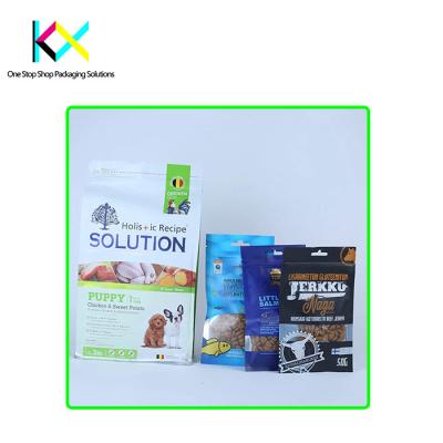China Impresión personalizada de bolsas de fondo plano para bolsas de embalaje de alimentos para mascotas con materiales de calidad alimentaria en venta