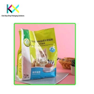 China Convenient Resealable Zipper Flat Bottom Pouches For Pet Food Packaging Bags Adopt Digital Printed for sale