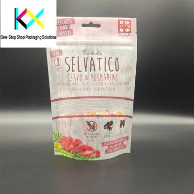 China Custom Printed Stand Up Pouch Ziplock Laminated Plastic Mylar For Pet Food Packaging Bags for sale