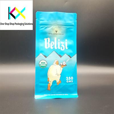 China Digital Printed Coffee Packaging Pouches Flat Bottom Pouches Coffee Bags for sale
