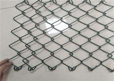 China 25x25 Mm 9 Gauge Chain Link Fence , Plastic Coated Wire Mesh For Sport Field for sale