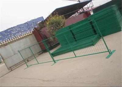 China Powder Coated Temporary Mesh Fencing With Base Canada Standard Green Color for sale