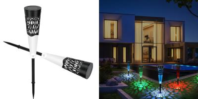 China Multi Color Shift Solar Powered Outdoor Landscape Lights Customized Design for sale