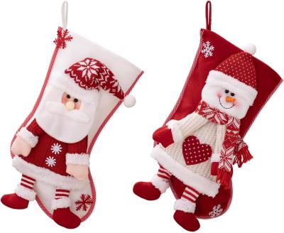 China Christmas Stockings 2 Pack 3D Gnomes Santa Christmas Stockings Personalized Christmas Stockings White Christmas Decor for sale