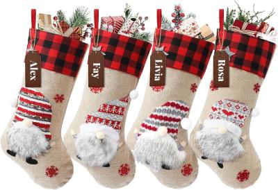 China Christmas Stockings 4 Pack 18 inch Large Kids Stocking Bags Hanging Socks for Christmas Decor Decorations for sale
