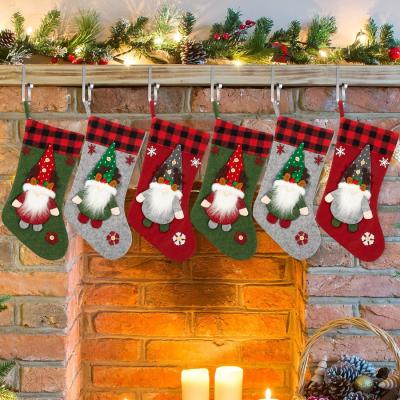 China 6 Pieces Christmas Stocking 18 Inches Fireplace for Family Holiday Mantel Supplies decoration for sale