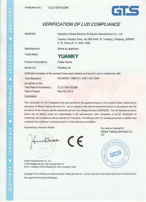 CE - Wenzhou Hawai Electron & Electric Manufacture Co., Ltd.