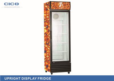 China CICO 380L Upright Display Refrigerator Glass Door Two Vertical Lights for sale