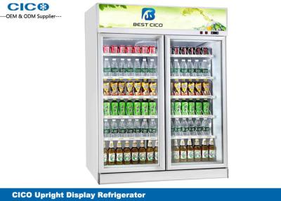 China Large Reliable Double Door Upright Fridge High Efficient Evaporator for sale
