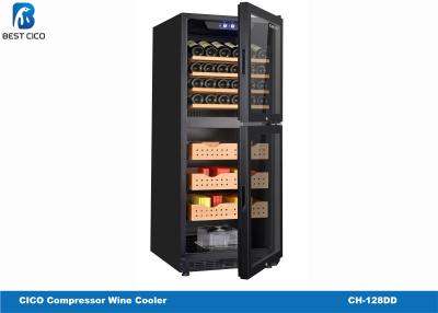 China 380L Compressor Wine Cooler Modern Wooden Box Refrigerated Cabinet Cigar Humidor for sale