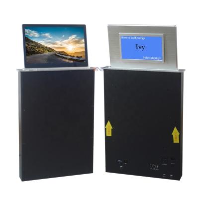 China New design conference system lcd monitor lift mechanism with backside name screen for sale