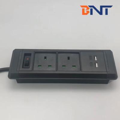 China Electric power supply full black built in desktop socket power outlet for sale