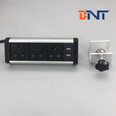 China Clamp on table edge mounted conference table power outlet with usb for sale