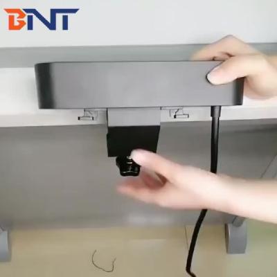 China Office use clamp on table edge table socket box with usb charger for sale