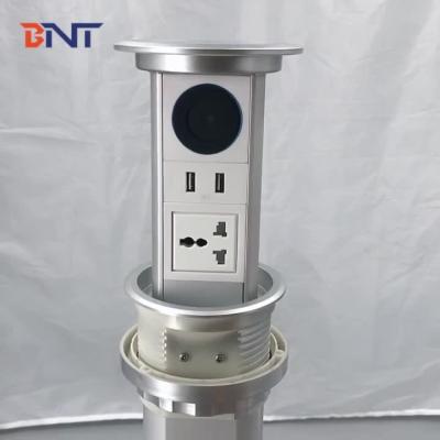 China High-end open kitchen worktop used electric lifting pop up outlets with speaker for sale