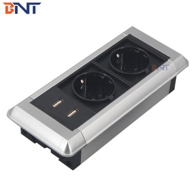 China BNT EU popular installed in high-tier office room table connection box with EU power/USB/1.5M cable partition tabletop s for sale